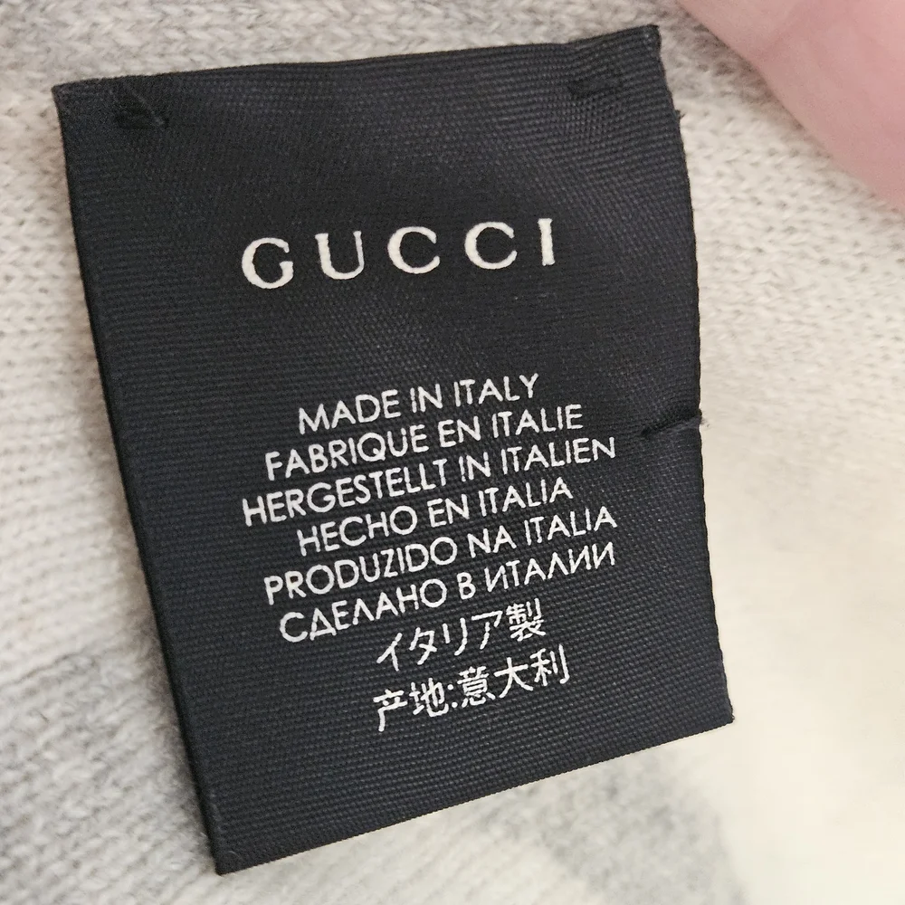 EUC Gucci Cashmere Gray and Cream Scarf - Picture 5 of 11